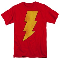 Dc Comics - Shazam Logo Distressed Adult T-Shirt In Red