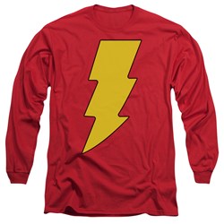 Dc Comics - Mens Shazam Logo Long Sleeve Shirt In Red