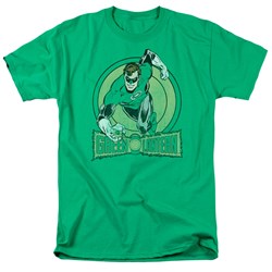 Green Lantern Adult S/S T-shirt in Kelly Green by DC Comics