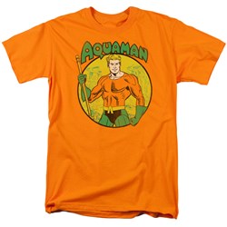 Aquaman Adult S/S T-shirt in Orange by DC Comics