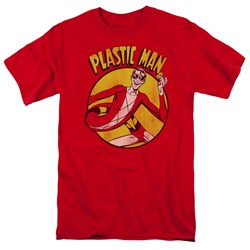 Plastic Man Adult S/S T-shirt in Red by DC Comics