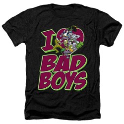 DC Comics - Mens I Heart Bad Boys Heather T-Shirt