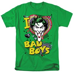 Dc Comics - I Heart Bad Boys 2 Adult T-Shirt In Kelly Green