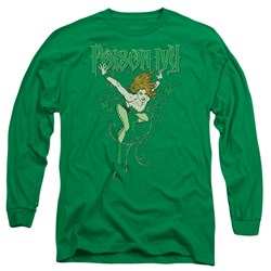 Dc Comics - Mens Poison Ivy Long Sleeve Shirt In Kelly Green