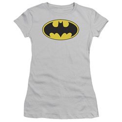 Dc Comics - Batman Logo Juniors T-Shirt In Silver
