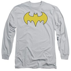 Dc Comics - Mens Bat Girl Logo Long Sleeve Shirt In Silver