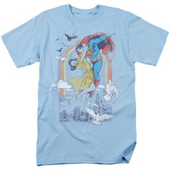 Dc Comics - Rainbow Love Adult T-Shirt In Light Blue