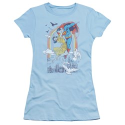 Dc Comics - Rainbow Love Juniors T-Shirt In Light Blue