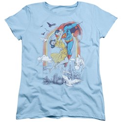 Dc Comics - Rainbow Love Womens T-Shirt In Light Blue