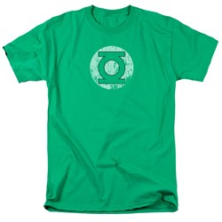 Dc Comics - Distressed Lantern Logo Adult T-Shirt In Kelly Green