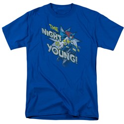 Dc Comics - The Night Is Young Adult T-Shirt In Royal Blue