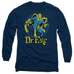 Dc Comics - Mens Dr Fate Ankh Long Sleeve Shirt In Navy