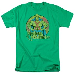 Dc Comics - Martian Manhunter Circle Adult T-Shirt In Kelly Green