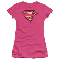 Dc Comics - Pinky Shield Juniors T-Shirt In Hot Pink Sheer