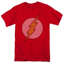 The Flash - Flash Little Logos Adult T-Shirt In Red