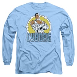 Dc Comics - Mens Cyborg Long Sleeve Shirt In Carolina Blue