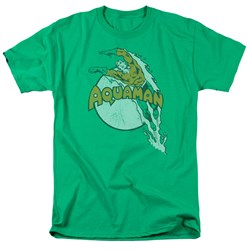 Aquaman - Splash Adult T-Shirt In Kelly Green
