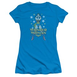 Wonder Woman - A Wonder Juniors T-Shirt In Turquoise