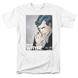 Batman - Bruce Wayne Adult T-Shirt In White