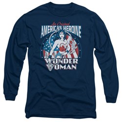 Dc Comics - Mens American Heroine Long Sleeve Shirt In Navy