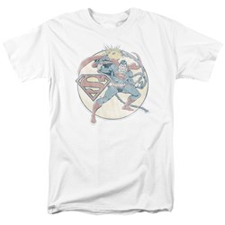 Dc Comics - Mens Retro Superman Iron On T-Shirt In White