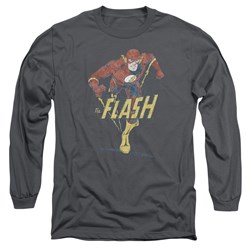 Dc Comics - Mens Desaturated Flash Long Sleeve Shirt In Charcoal