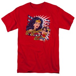 Dc Comics - Mens Pop Art Wonder T-Shirt In Red