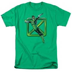 Dc Comics - Mens Green Cross T-Shirt In Kelly Green