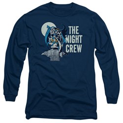 Dc Comics - Mens Night Crew Long Sleeve Shirt In Navy