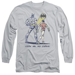 Dc Comics - Mens No Capes Long Sleeve Shirt In Silver