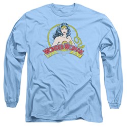 Dc Comics - Mens Vintage Woman Long Sleeve Shirt In Carolina Blue