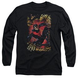 Justice League, The - Mens Nightwing #1 Long Sleeve Shirt In Black