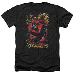Justice League - Mens Nightwing #1 Heather T-Shirt