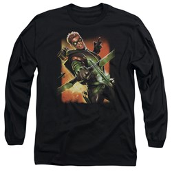 Justice League, The - Mens Green Arrow #1 Long Sleeve Shirt In Black