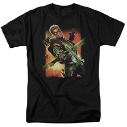Justice League, The - Mens Green Arrow #1 T-Shirt In Black