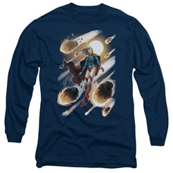 Justice League, The - Mens Supergirl #1 Long Sleeve Shirt In Navy