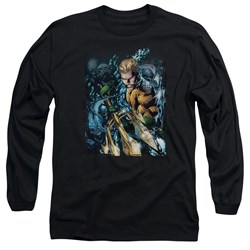 Justice League, The - Mens Aquaman #1 Long Sleeve Shirt In Black