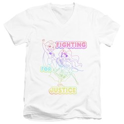 Dc Superhero Girls - Mens Fighting For Justice V-Neck T-Shirt