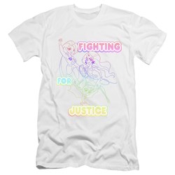 Dc Superhero Girls - Mens Fighting For Justice Premium Slim Fit T-Shirt