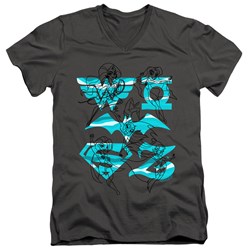 Dc Superhero Girls - Mens Line Art Group V-Neck T-Shirt
