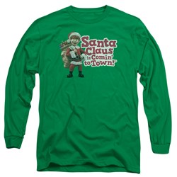 Santa Claus Is Comin To Town - Mens Santa Logo Longsleeve T-Shirt