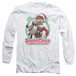Santa Claus Is Comin To Town - Mens Penguin Longsleeve T-Shirt