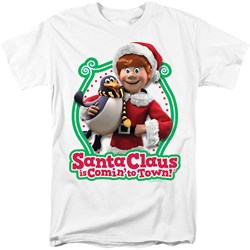 Santa Claus Is Comin To Town - Mens Penguin T-Shirt