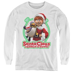 Santa Claus Is Comin To Town - Youth Penguin Long Sleeve T-Shirt