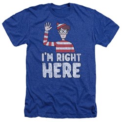 Wheres Waldo - Mens Im Right Here Heather T-Shirt