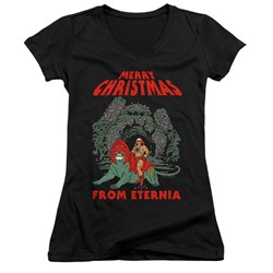 Masters Of The Universe - Juniors Eternia Christmas V-Neck T-Shirt