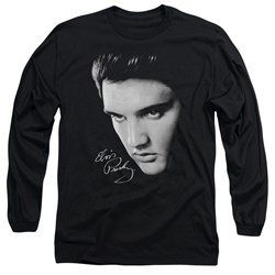 Elvis Presley - Mens Face Long Sleeve Shirt In Black