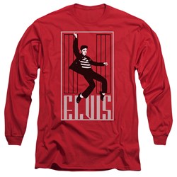 Elvis Presley - Mens One Jailhouse Long Sleeve Shirt In Red