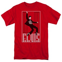 Elvis - One Jailhouse Adult T-Shirt In Red