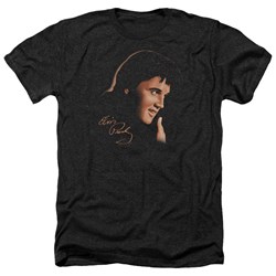 Elvis - Mens Warm Portrait Heather T-Shirt